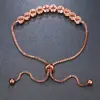 Pulsera de corazón redondo de circón de moda europea y americana ajustable temperamento femenino personalidad todo partido Pulsera de raqueta callejera pulsera de fábrica directa