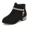 Botas de Princesa para Meninas Primavera Novo Estilo Botas de Cano Curto Estilo Coreano para Crianças Botas Curtas de Estudante para Meninas Botas de Família Salto Alto de 25mm