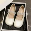Zapatos Mary Jane JK estilo francés con lazo de pedrería retro, suela suave, modelo nuevo de otoño 2026, zapatos de mujer de corte bajo para faldas de una línea