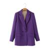 20 Colores Primavera y Otoño Moda Callejera Europea y Americana Traje Casual Urbano Suelto Simple de Dos Hebillas Chaqueta de Mujer Color Sólido
