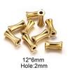 Cuentas de acero inoxidable en forma de jarrón, agujero de 2 mm, cuentas de arco, cuentas espaciadoras chapadas en oro al vacío, accesorios de joyería para bricolaje.