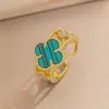 Anillo Exquisito Super Brillante de Circonita para Niñas, Lujo Accesible y Anillo de Apertura Ajustable de Gama Alta, Baño de Oro Real Simple