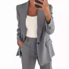 Amazon Transfronteiriça 2026 Nova Moda Cor Sólida High-End Slim-Fit Gola Cardigan Blazer Elegante para Mulheres