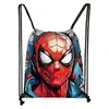 Nueva Bolsa de Almacenamiento Cruzada de Poliéster con Cordón de Marvel Spider-Man Mochila con Cordón de Gran Capacidad Fabricante Venta al por Mayor