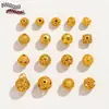 Cuentas de transferencia de filigrana hueca de oro de 18 quilates estilo chino con agujeros pasantes, cuentas espaciadoras de oro antiguas para accesorios de pulsera DIY