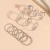 Joias de Mão Novas Transfronteiriças Estilo Ins Anel Mickey Conjunto de Anéis Abertos Multi-Articulados Joias para Anel Feminino Acessórios