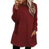 Transfronterizo 2025 Europa y Estados Unidos Stand de productos Amazon TEMU Transfronterizo Nuevo suéter de felpa con bolsillo de manga larga para mujer Camiseta