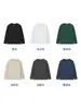 Producto Bueno Seleccionado Cuidadosamente Mezcla de Sarja de Algodón 240G Resistente a las Arrugas Transpirable que Absorbe la Humedad Color Sólido Unisex Cuello Redondo Manga Larga Camiseta Dropshipping