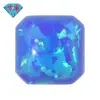 Huagang Gems Cuadrado Facetado Fondo Plano Ópalo Sintético Imitación Ópalo Piedra Ópalo Azul Marino Op05