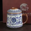 Xícara de Chá com Separação de Água, Caneca, Xícara de Chá Cerâmica Doméstica com Tampa, Copo de Cerâmica, Copo Especial, Copo de Água de Grande Capacidade