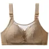 Sutiã feminino de novo estilo, plus size, fino, sem aro, com bojo push-up, sustentação lateral, anti-exposição, cobertura total, com um lindo design nas costas