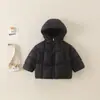 Abrigo de algodón con capucha para bebé niña, nuevo estilo de invierno 2026, chaqueta de algodón de invierno, abrigo de algodón cálido de color liso