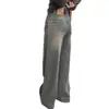 Tendencia Hong Kong estilo mujeres verano y principios de otoño 2026 nueva colección: jeans únicos, de pierna recta, corte holgado, estilo hip-hop, moda de alta calle, pantalones largos