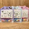 Pizarra para Dibujar Infantil Set de Graffiti Dibujo de Conejito Lindo de Dibujos Animados Cachorro Pizarra con Plumas de Pintura Juguete Educativo