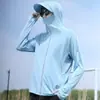 Ropa de Protección Solar de Malla de Seda de Hielo Transfronteriza, Top Ligero Transpirable con Capucha de Verano, Chaqueta de Ala Ancha, Ropa de Protección Solar tipo Chal