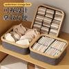 Cesto de bambu multifuncional para guardar roupas íntimas e meias, à prova d'água, com compartimentos para organização e armazenamento.