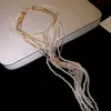 Collar de Borlas de Perlas Multicapa de Lujo Ligero Francés Cadena para Clavícula de Moda para el Trabajo Joyería con Sensación de Lujo Ligero de Alta Gama