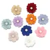 4cm Poliéster Doble Capa Perla Artificial Seis Pétalos Flor Colorida Perlada Hecho a Mano DIY Ropa Accesorios para el Cabello Decoración de Equipaje