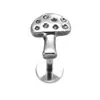 Argola Labial F136 de Titânio Multiformato Coroa Crescente Coração Aranha Brincos de Moda Versáteis para Mulheres