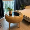 Materiales para Mesa de Café de Llanta: Mesa de Centro de Cuerda de Cáñamo, Mesa Redonda de Vidrio Templado Transformada de Neumático Hecha a Mano DIY