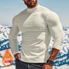 Amazon Cross-border Masculino Outono e Inverno Veludo Alemão Cor Sólida Camisa Manga Longa Camisa Base Tricotada Top Gola Meia Alta Slim-fit Grupo US