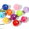 Cuentas acrílicas de color sólido con baño de color UV, cuentas con orificio pasante, cadena para teléfono móvil, material de cuentas sueltas para bricolaje, venta al por mayor