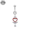 Gaibei Anillo de Ombligo de Acero Inoxidable Transfronterizo Europeo y Americano Colgante con Forma de Corazón Anillo de Ombligo Forma de Mariposa Joyería Corporal para Perforación Clavo de Ombligo