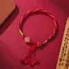 Festival de Mediados de Otoño Cuerda Colorida Estilo Tibetano Hilo de Algodón Pulsera Samsara Año de Nacimiento Tejida a Mano Cuerda Roja para Festival de Mano Regalo Venta al por Mayor