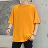 T-shirt de meia manga de cor sólida de verão para estudantes do sexo masculino na moda estilo Hong Kong meia manga top T verão gola redonda t-shirt manga curta