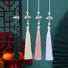 Borla de Nudo de Bambú Estilo Antiguo para Espada, Borla Pequeña, Borla Blanca para Abanico, Accesorios para Vestidos Hanfu Qipao Estilo Antiguo, Accesorios para Ropa al por Mayor