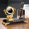 Decoração Criativa para Mesa de Escritório Porta-Canetas de Cristal Porta-Canetas Globo Vela Suave de Liga Ornamentos de Lembrança