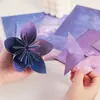 Cielo Estrellado de Ensueño Gradiente Colorido Origami Creativo Hecho a Mano Grullas y Mariposas de Papel Decoración Regalo Origami a Doble Cara