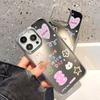 Funda Espejo de Flores en Forma de Corazón Adecuada para iPhone 17 Pro Max, iPhone 15, Apple 13/14 Agujero Grande, iPhone 16 Espejo de Maquillaje