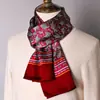 Lenço de Seda de Amora de Alta Qualidade para Homem Lenço de Seda Primavera Outono e Inverno Estilo Chinês Listra Longa Presente de Negócios para Namorado