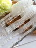 Cuello puño doble capa hongo blanco encaje elástico banda elástica ropa dientes de perro hecho a mano diy decoración