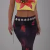 Cadena Corporal de Hilo Irregular Circular Moda Joyería Transfronteriza Europea y Americana Estilo Étnico Cadena de Cintura Ovalada Metálica Tallada