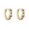 Brincos Geométricos Aogu Transfronteiriços Mais Vendidos de Nicho Exquisitos Banhados a Ouro 18K com Zircônia para Mulheres, Brincos Versáteis Vintage Novos