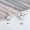 Plata esterlina S925 micro incrustación DIY perla natural de agua dulce colgante juego de anillos fabricantes de joyería al por mayor