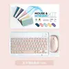 Adecuado para Teclado Bluetooth para iPad Tableta Computadora Ratón Inalámbrico Universal Teclado Set Teclado Portátil para Máquina de Aprendizaje
