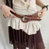 Vestido vaquero de nicho versátil de alta gama de estilo americano vintage con cinturón decorativo de cintura ancha para mujer
