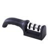 Afilador de cuchillos de cocina de 3 etapas, multifuncional, portátil, de tres usos, color negro y rojo, con piedra de afilar, herramientas de cocina de Amazon