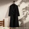 Abrigo suelto 100% lana, nuevo abrigo casual de doble cara para otoño e invierno para mujer, de longitud media con cinturón de corbata, moderno y versátil