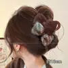 Pinzas para el pelo de felpa de alta gama para otoño e invierno, pinzas de tiburón, pinzas para el pelo de lazo de gran capacidad, accesorios para el pelo de mujer para la parte posterior de la cabeza