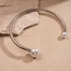 Collar Metálico de Imitación Perla Geométrico de Cuello Abierto Transfronterizo de Gama Alta Nicho Simple Elegante Único para Mujer