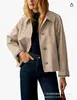 Chaquetas europeas y americanas de talla grande, Ropa de mujer transfronteriza, Abrigos cortos a cuadros de primavera y otoño