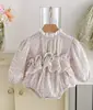 Vestido Mameluco de Encaje para Bebés Niñas Otoño e Invierno, Vestido de Pastel con Volantes de Manga Larga para Bebés, Body de una Pieza para Recién Nacidos