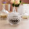 Suprimentos para casamento pote de doces de vidro transparente com tampa Pote de armazenamento de cristal doce pote de doces cubo de doce pote de lanche doce