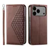 Adecuado para iPhone18Promax Funda tipo cartera con relieve en forma de diamante iPhone15 Soporte Funda Anticaídas para Teléfono