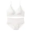Conjunto de Lencería Sexy Puro con Espalda Descubierta para Mujer, Sin Aros, Push-Up, Control Lateral del Pecho, Conjunto de Sujetador con Espalda Descubierta