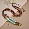 Nuevo collar de amuleto budista tailandés estilo chino hecho de palo de rosa negro, madera de agar y jadeíta, con colgante thangka y cadena de cuentas, combinado con ámbar